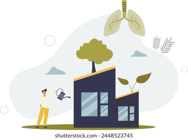 Clean breathing with fresh air for respiratory system.Office or home air purification for body wellness and care