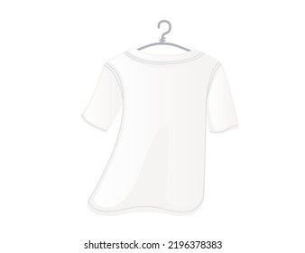 Clean bright thought on metal coat hanger vector illustration isolated on white background