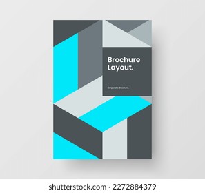 Clean brochure A4 design vector illustration. Creative mosaic shapes handbill template.