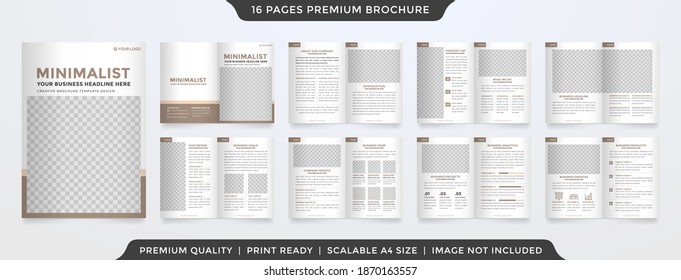 clean brochure template with minimalist concept and modern style use for business proposal and annual report