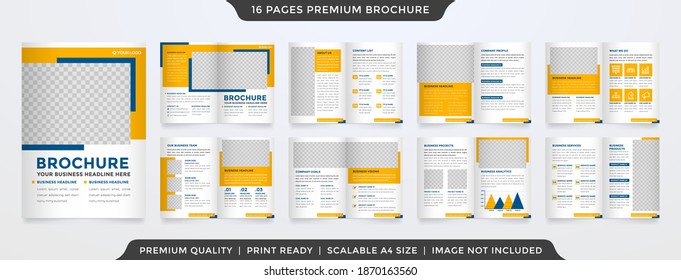 clean brochure template with minimalist concept and modern style use for business proposal and annual report