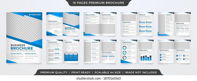 clean brochure template with minimalist concept and modern style use for business proposal and annual report