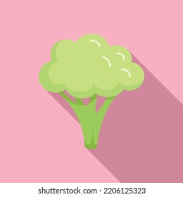 Clean brocoli icon flat vector. Cabbage vegetable. Plant salad