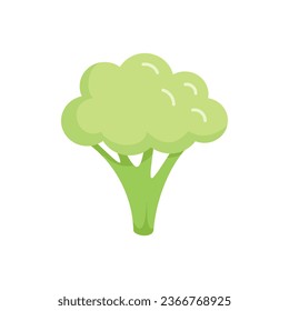 Clean brocoli icon flat vector. Cabbage vegetable. Plant salad isolated