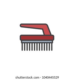 Clean brush filled outline icon, line vector sign, linear colorful pictogram isolated on white. Brush for cleaning symbol, logo illustration. Pixel perfect vector graphics