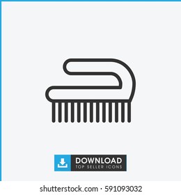 clean brush icon. Simple outline clean brush vector icon. On white background.