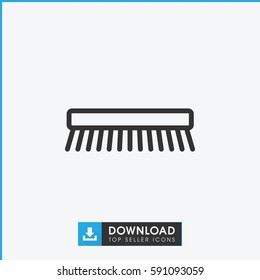 clean brush icon. Simple outline clean brush vector icon. On white background.