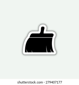 Clean brush icon - vector sticker