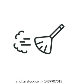 clean with brush - minimal line web icon. simple vector illustration. concept for infographic, website or app.