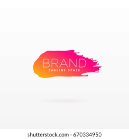 clean brush stroke symbol in beautiful color for your brand logo
