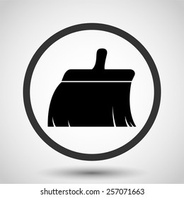 Clean brush vector icon - black illustration