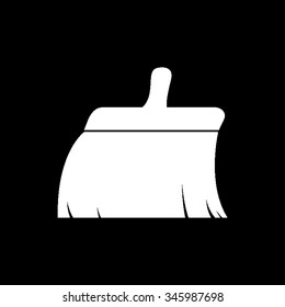 clean brush vector icon isolated on black