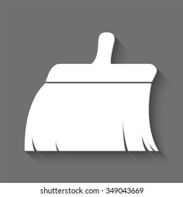 clean brush vector icon with shadow