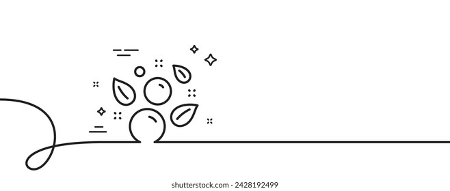 Icono Limpiar línea de burbujas. Una línea continua con rizo. Señal de champú de lavandería. Símbolo de limpiador de ropa. Limpie la cinta de un solo contorno de burbujas. Patrón de curva de bucle. Vector