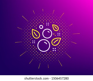 Clean bubbles line icon. Halftone pattern. Laundry shampoo sign. Clothing cleaner symbol. Gradient background. Clean bubbles line icon. Yellow halftone pattern. Vector