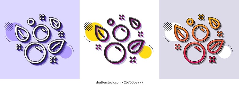 Clean bubbles line icon. Halftone dotted pattern. Gradient icon with grain shadow. Laundry shampoo sign. Clothing cleaner symbol. Line clean bubbles icon. Various designs. Vector