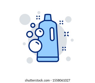 Clean bubbles line icon. Laundry shampoo sign. Clothing cleaner symbol. Linear design sign. Colorful clean bubbles icon. Vector