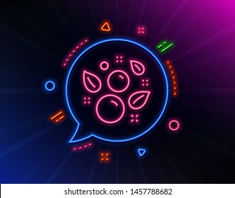 Clean bubbles line icon. Neon laser lights. Laundry shampoo sign. Clothing cleaner symbol. Glow laser speech bubble. Neon lights chat bubble. Banner badge with clean bubbles icon. Vector