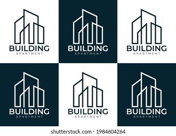 clean building logo design illustration