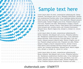 Clean business background with blue orb. Vector.