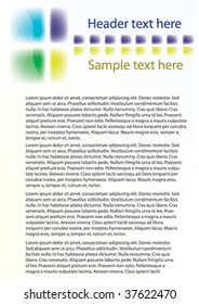 Clean business background with colored element in header and space for text. Vector.
