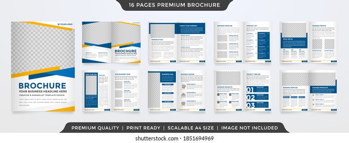 clean business brochure template with minimalist layout and modern concept use for annual report and business profile