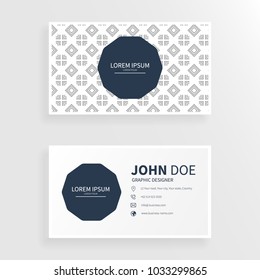Clean Business Card with art square pattern
