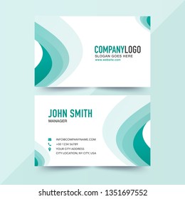 Clean Business Card Design With Smooth Color Ins Green And White