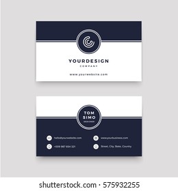 clean business card logo blue white