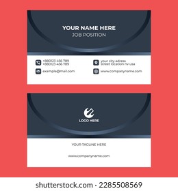 Clean business card template. Business card.Simple Dark Business Card