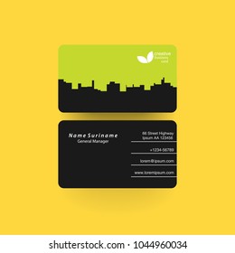 Clean business card template. Business card design vector illustration 