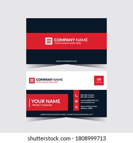 Clean business card template with double sided