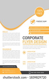 Clean business flyer template. Vector illustration.
