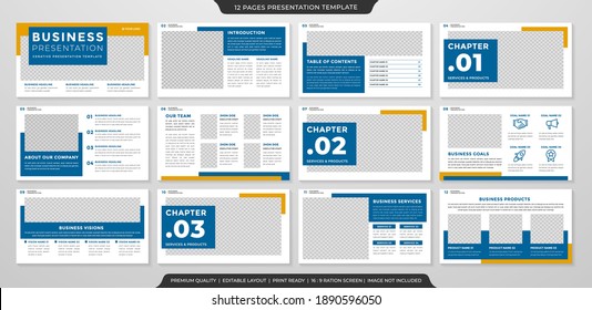 clean business presentation template layout with minimalist and simple style use for annual report