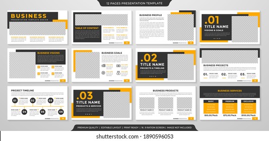 Clean Business Presentation Template Layout With Minimalist And Simple Style Use For Annual Report