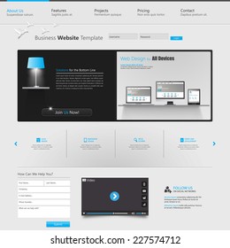 Clean Business Professional Website Template, Eps 10, Vector illustration. 