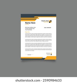 Clean business style letterhead design of your corporate project . set to print with vector  illustration. corporate letterhead template.