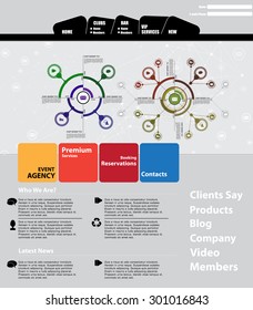 Clean Business Website Template, Vector