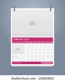 Clean calendar 2013 template design. Vector illustration.