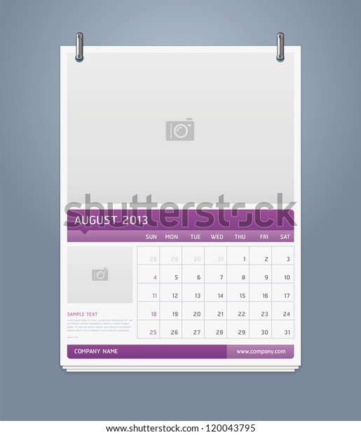 Clean Calendar 2013 Template Design Vector Stock Vector (Royalty Free ...