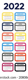 Clean Calendar for 2022 Vector Design great to be used as a calendar even to print it to get ready for the next year 2022