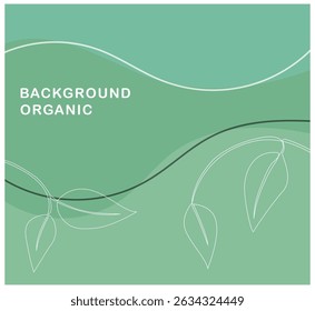 Clean and calming green background featuring flowing organic shapes and elegant white lined leaves. A minimalist and fresh look with a natural touch.