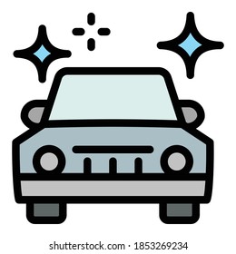 Clean car after washing icon. Outline clean car after washing vector icon for web design isolated on white background