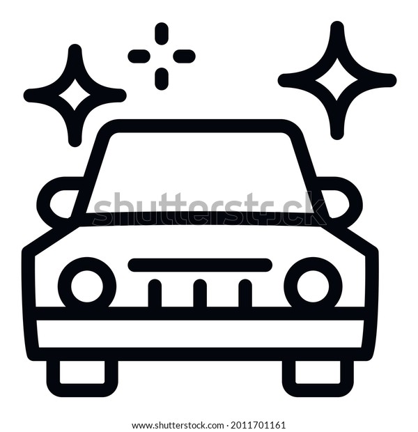 Clean car\
after washing icon. Outline clean car after washing vector icon for\
web design isolated on white\
background