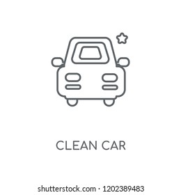 Clean car linear icon. Clean car concept stroke symbol design. Thin graphic elements vector illustration, outline pattern on a white background, eps 10.
