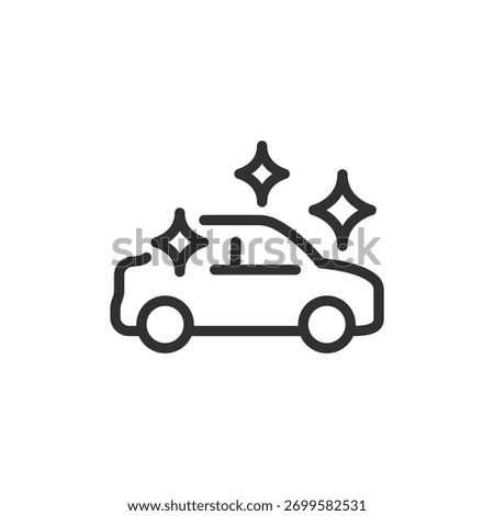 Clean car, linear icon. Car wash and detailing concept. Line with editable stroke.