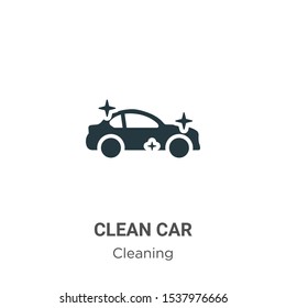 Clean car vector icon on white background. Flat vector clean car icon symbol sign from modern cleaning collection for mobile concept and web apps design.