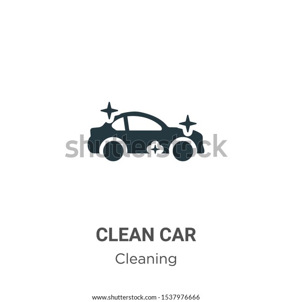 Clean car vector icon on white\
background. Flat vector clean car icon symbol sign from modern\
cleaning collection for mobile concept and web apps\
design.
