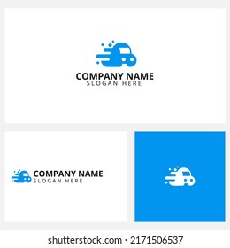 Clean car wash logo clouds icon