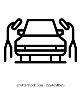 Clean car window icon outline vector. Wash pressure. Auto foam